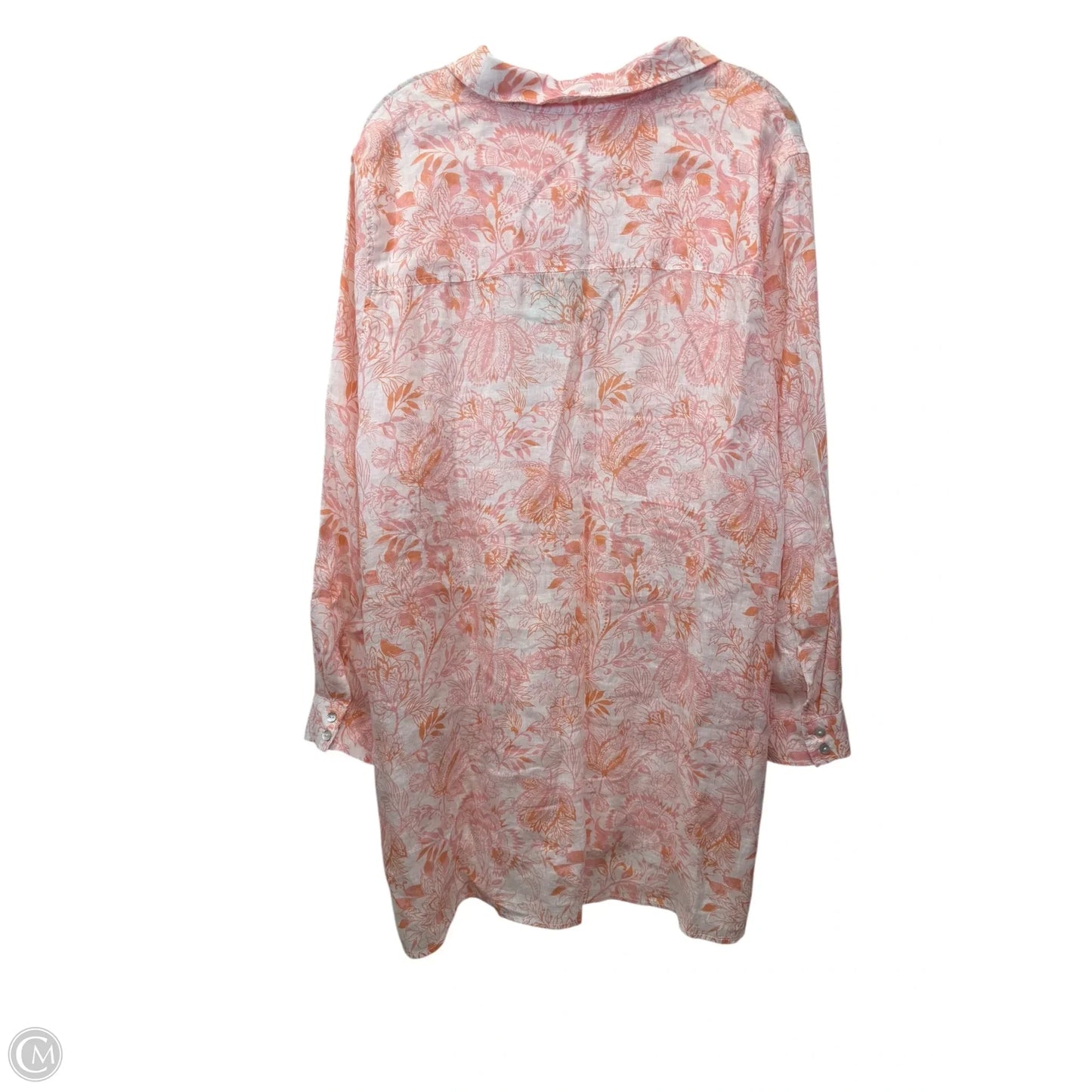 Top Long Sleeve By Sigrid Olsen In Orange & Pink, Size: 2x