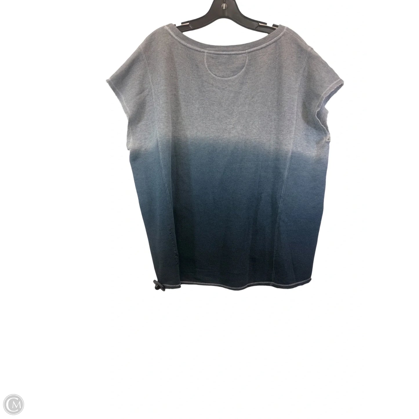 Athletic Top Short Sleeve By Calvin Klein Performance In Blue & Grey, Size: L