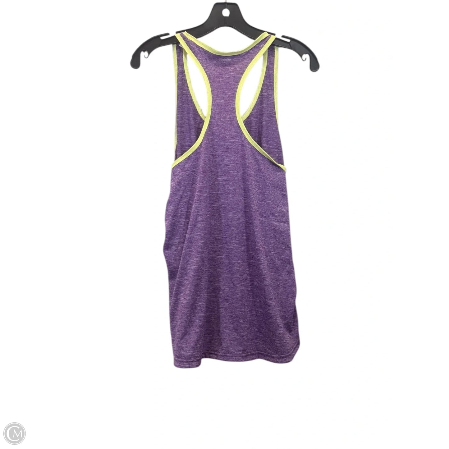 Athletic Tank Top By Adidas In Purple & Yellow, Size: L