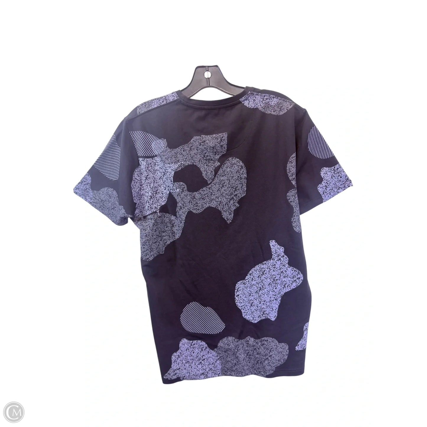 Athletic Top Short Sleeve By DAVNO In Black & Blue, Size: L