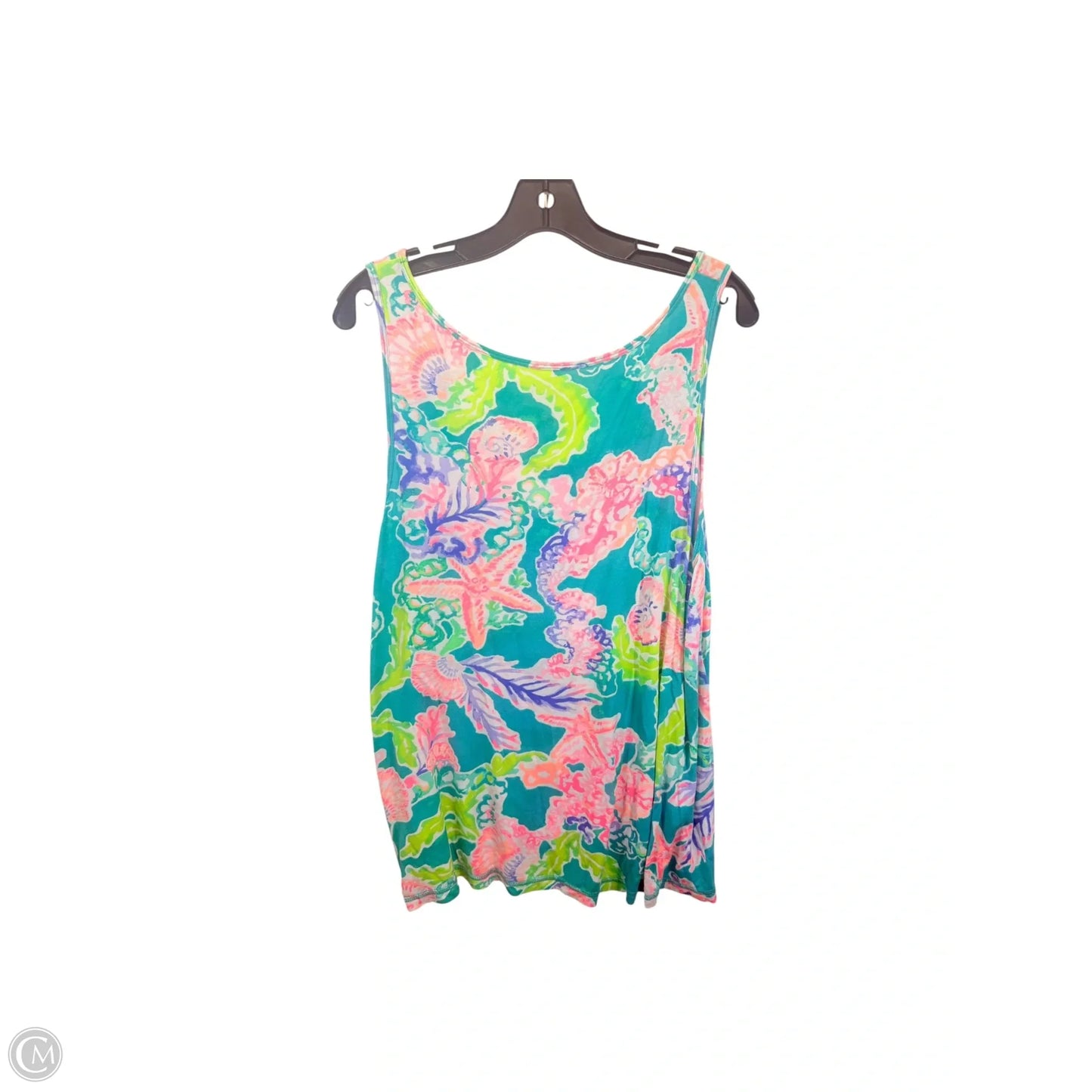 Top Sleeveless Designer By Lilly Pulitzer In Green & Pink, Size: Xl