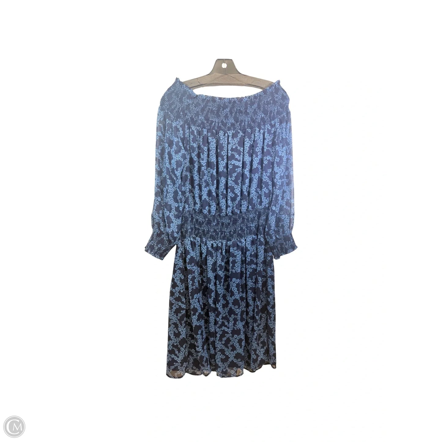 Dress Casual Midi By Michael By Michael Kors In Blue & Gold, Size: L