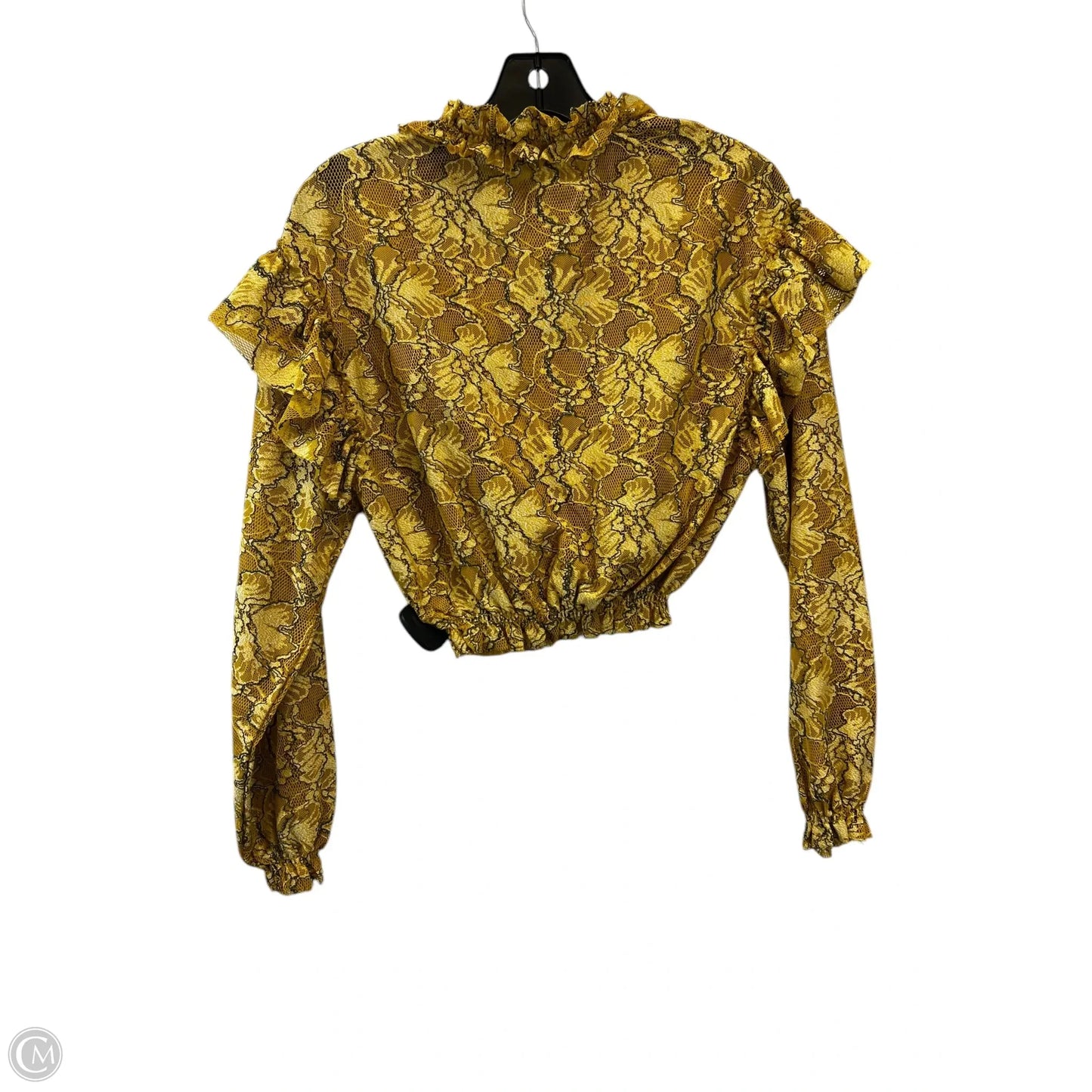 Top Long Sleeve By Zara In Yellow, Size: S