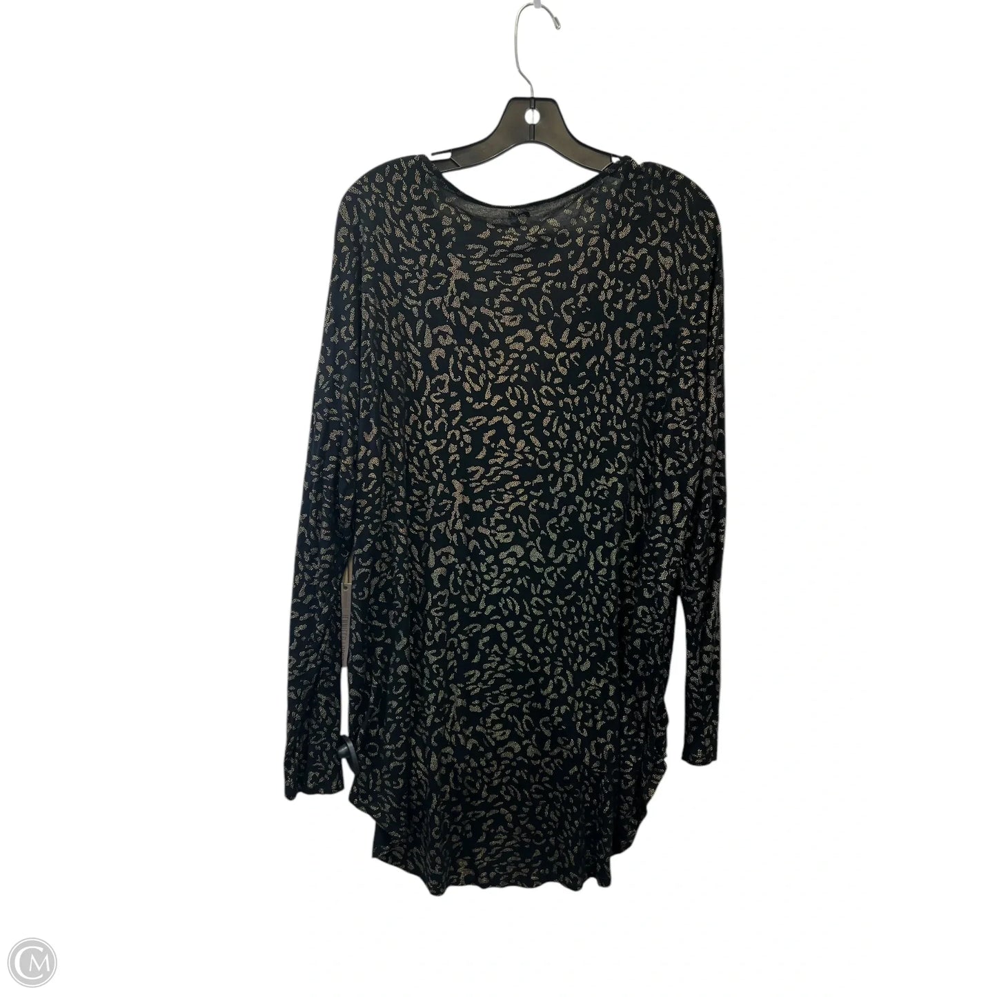 Top Long Sleeve By Jennifer Lopez In Black & Gold, Size: Xl