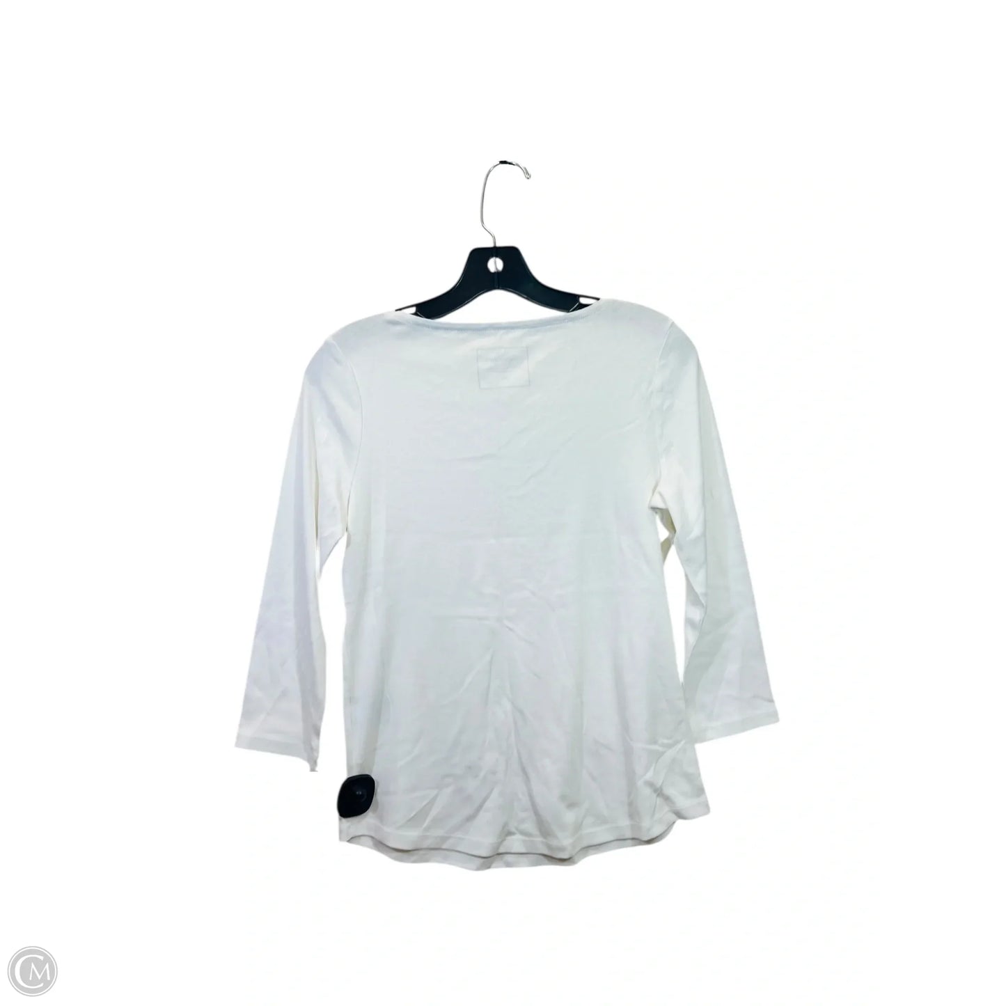 Top 3/4 Sleeve By Charter Club In White, Size: Mp