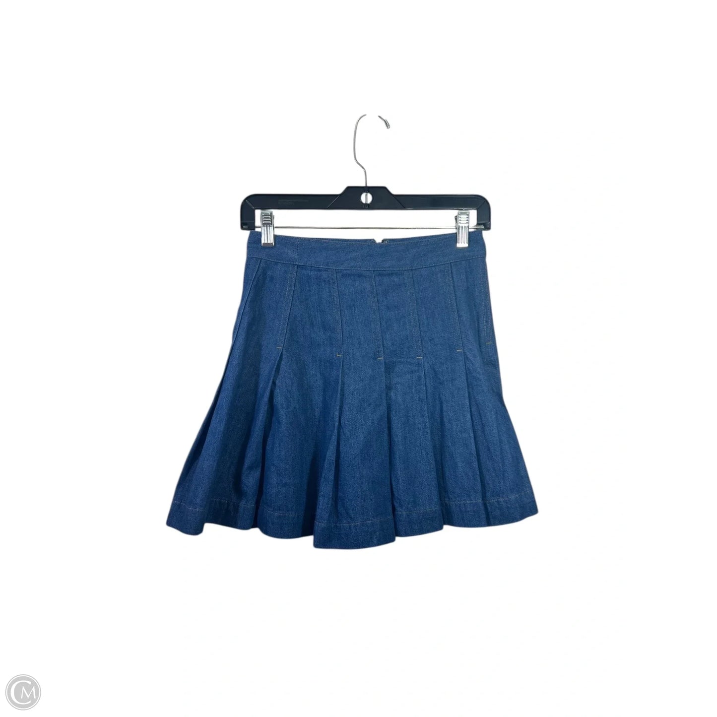 Skirt Designer By Babaton In Blue Denim, Size: Xs