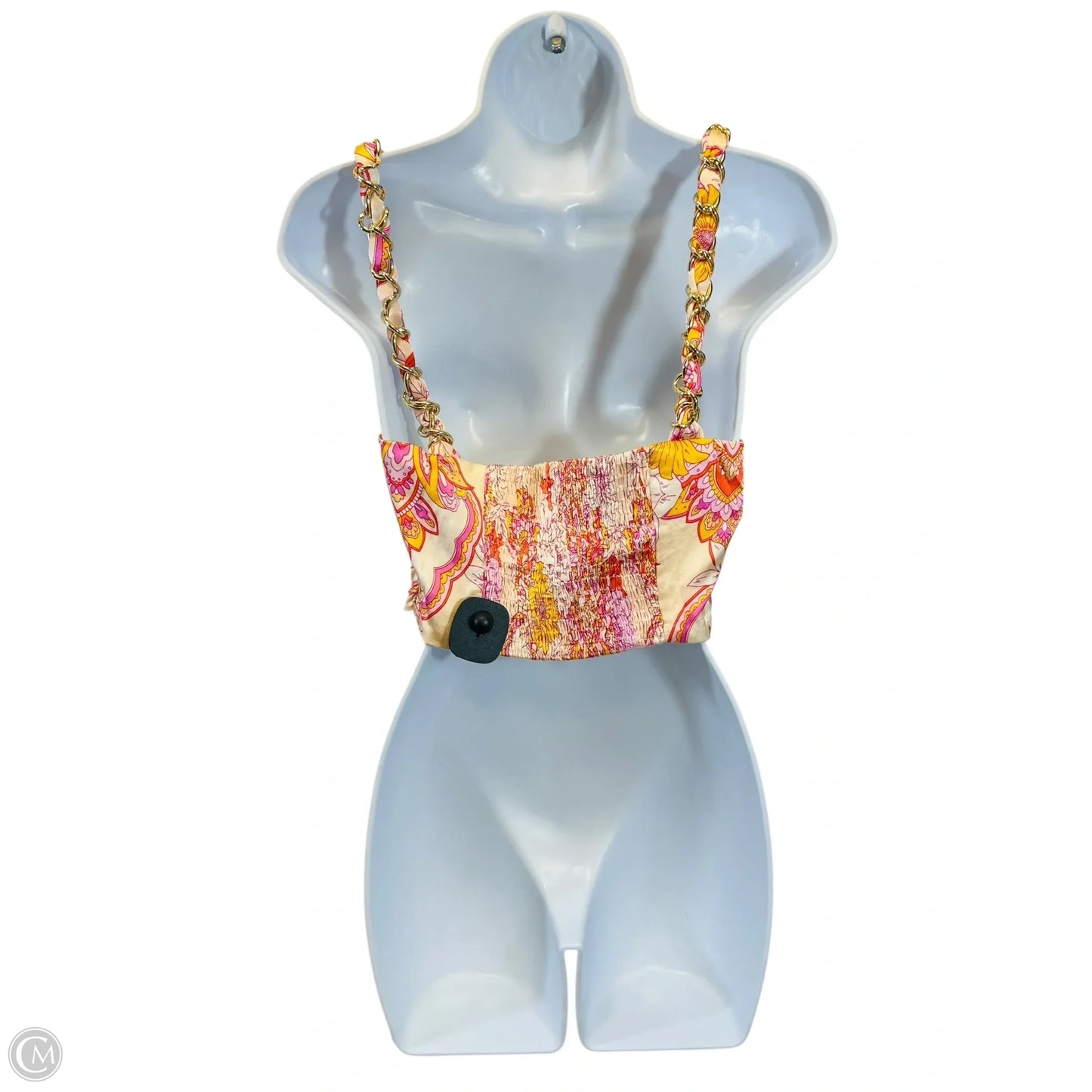 Top Sleeveless By Zara In Orange & Pink, Size: M