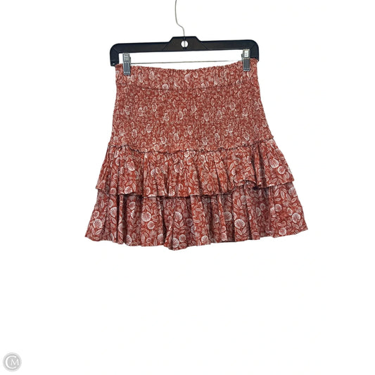 Skirt Mini & Short By Loft In Orange & White, Size: S