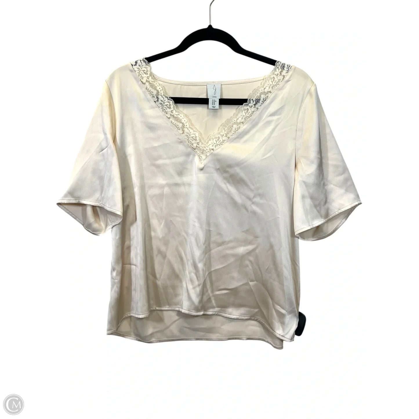 Top Short Sleeve Designer By Joie In Cream, Size: M