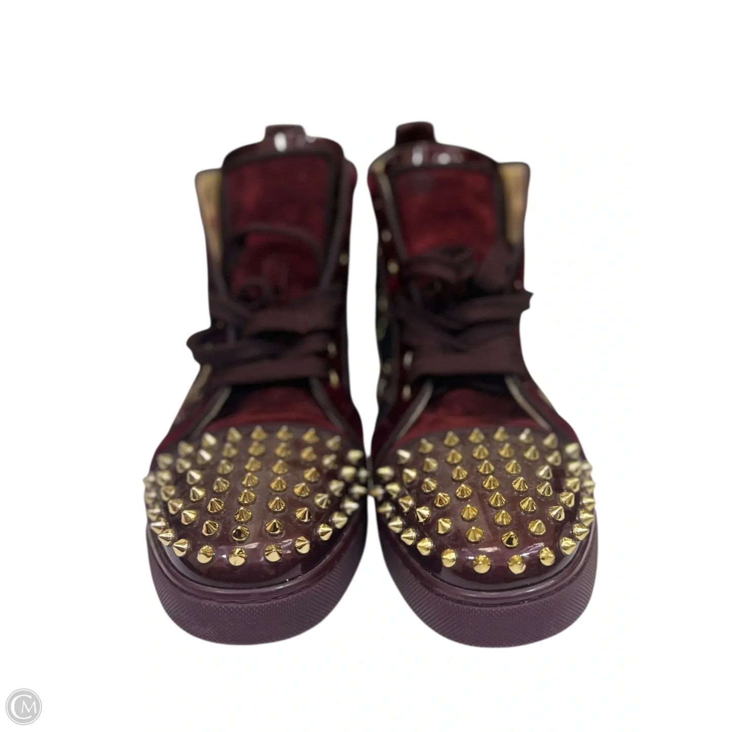 Shoes Luxury Designer By Christian Louboutin In Maroon, Size: 11