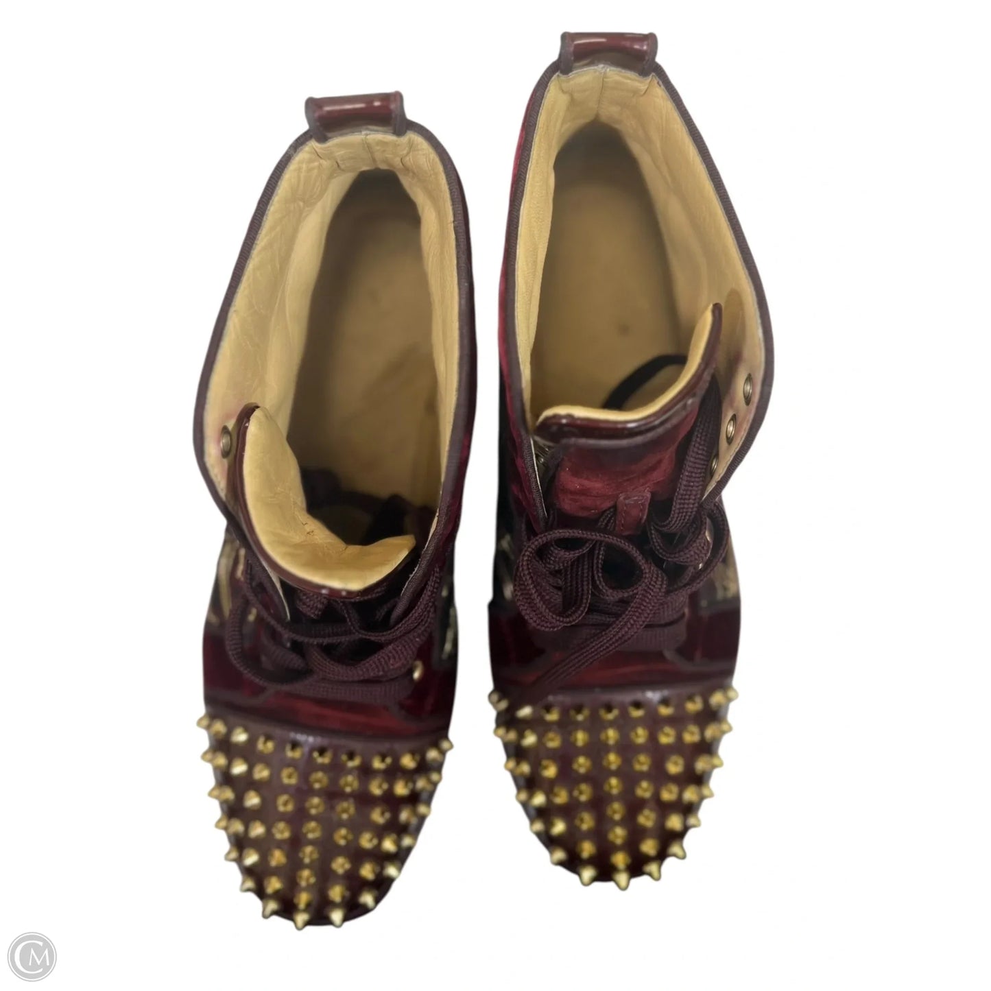 Shoes Luxury Designer By Christian Louboutin In Maroon, Size: 11