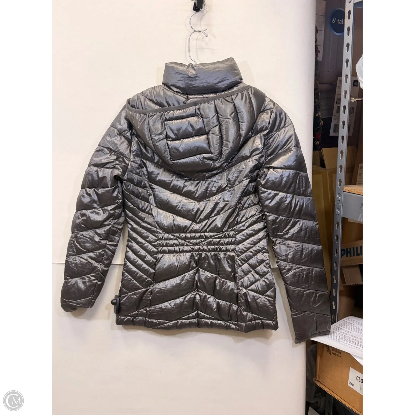 Jacket Puffer & Quilted By Calvin Klein In Grey, Size: Xs
