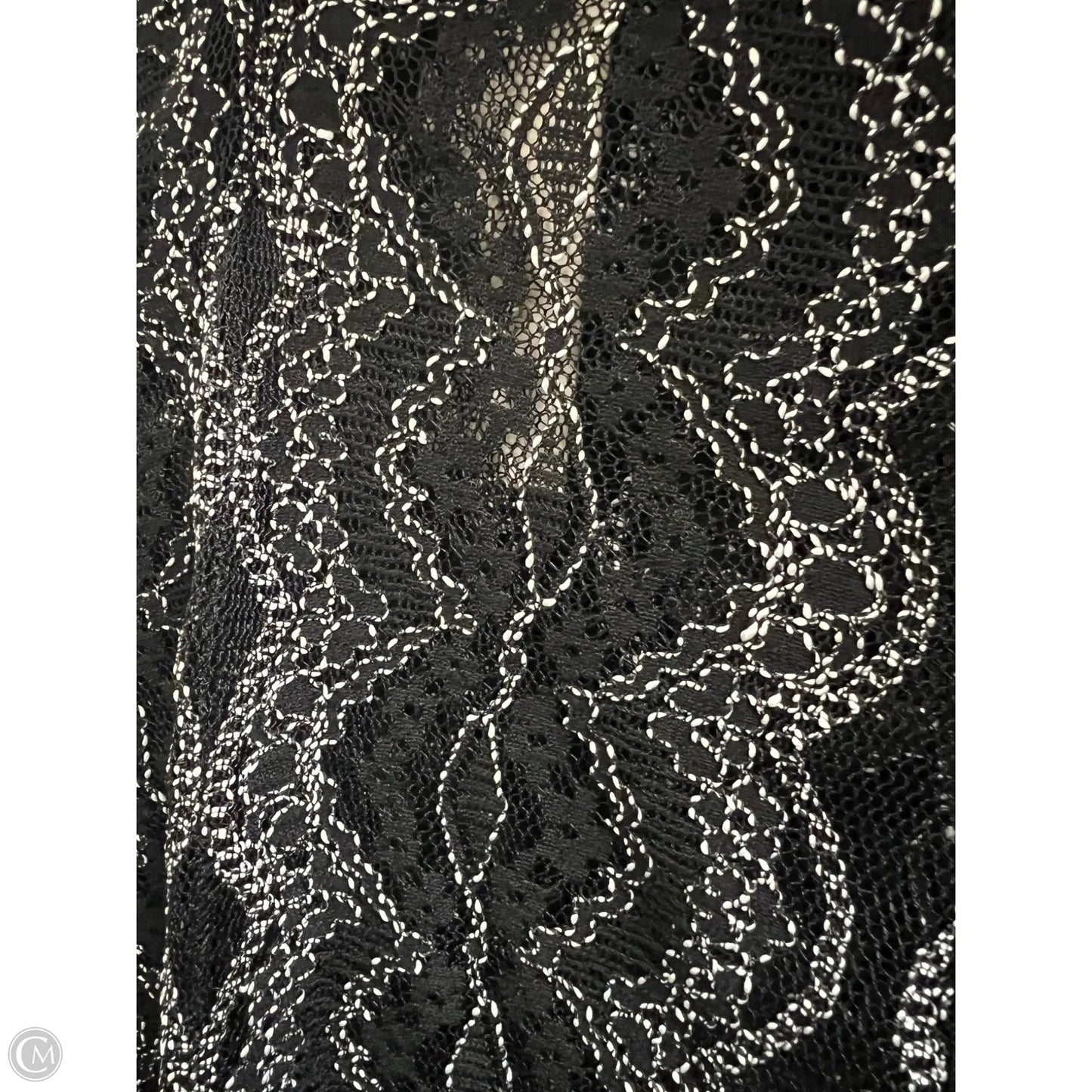 Top Long Sleeve Designer By Bcbgmaxazria In Black & Grey, Size: Xxs