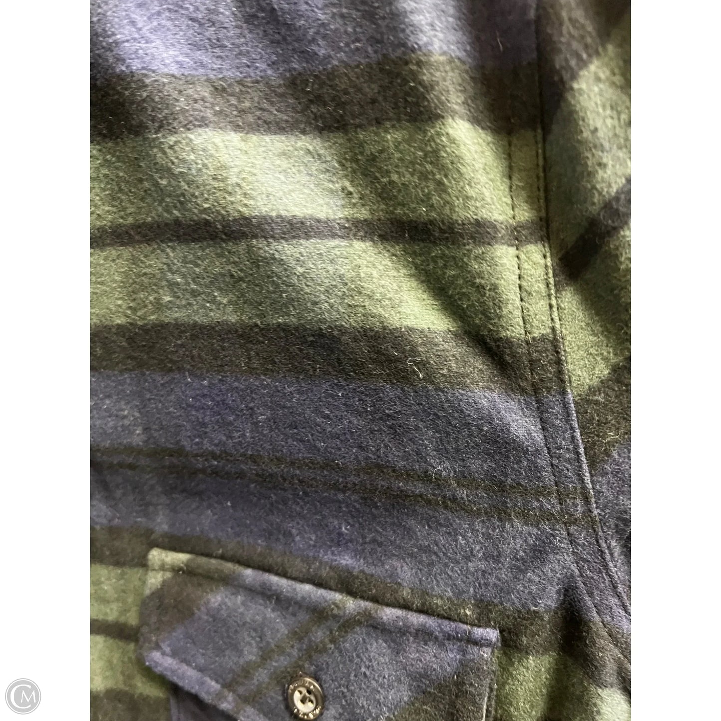 Top Long Sleeve By Pladra In Plaid Pattern, Size: M