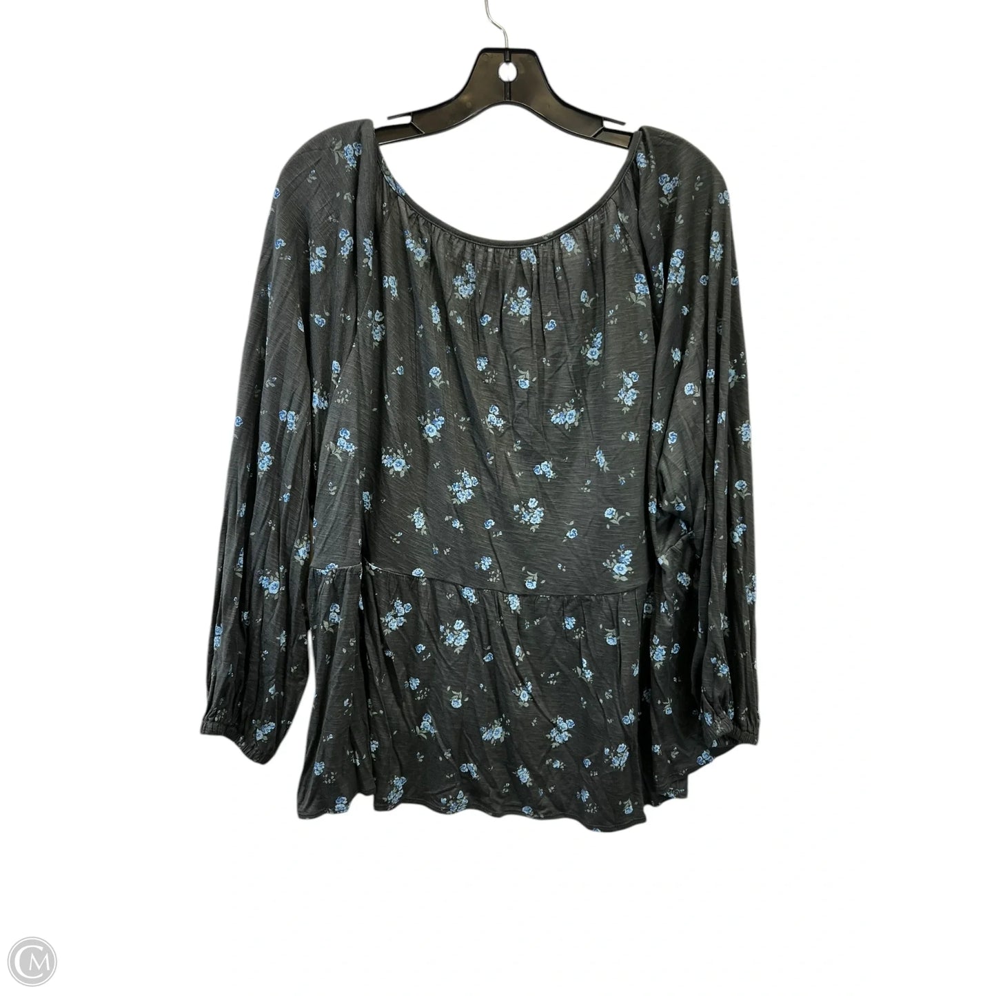 Top Long Sleeve By Lucky Brand In Blue & Grey, Size: Xxl
