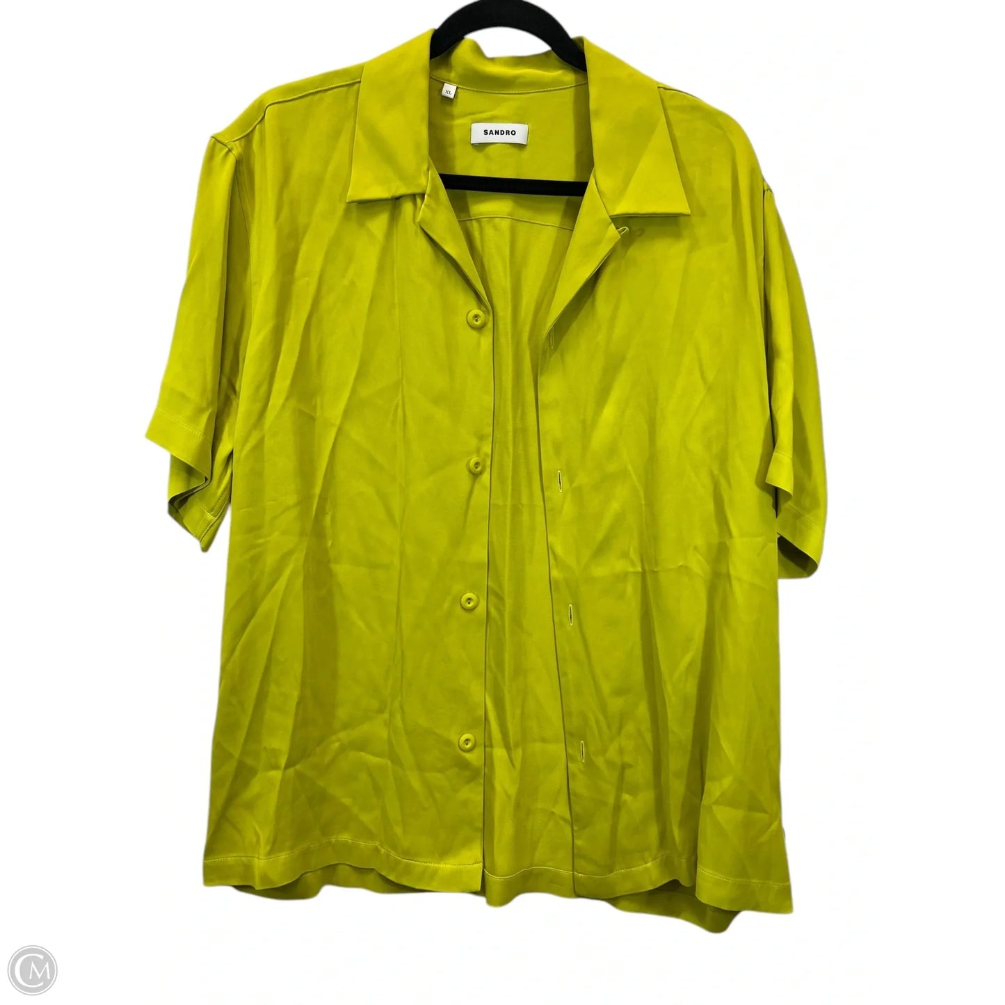 Top Short Sleeve Designer By Sandro In Green, Size: Xl