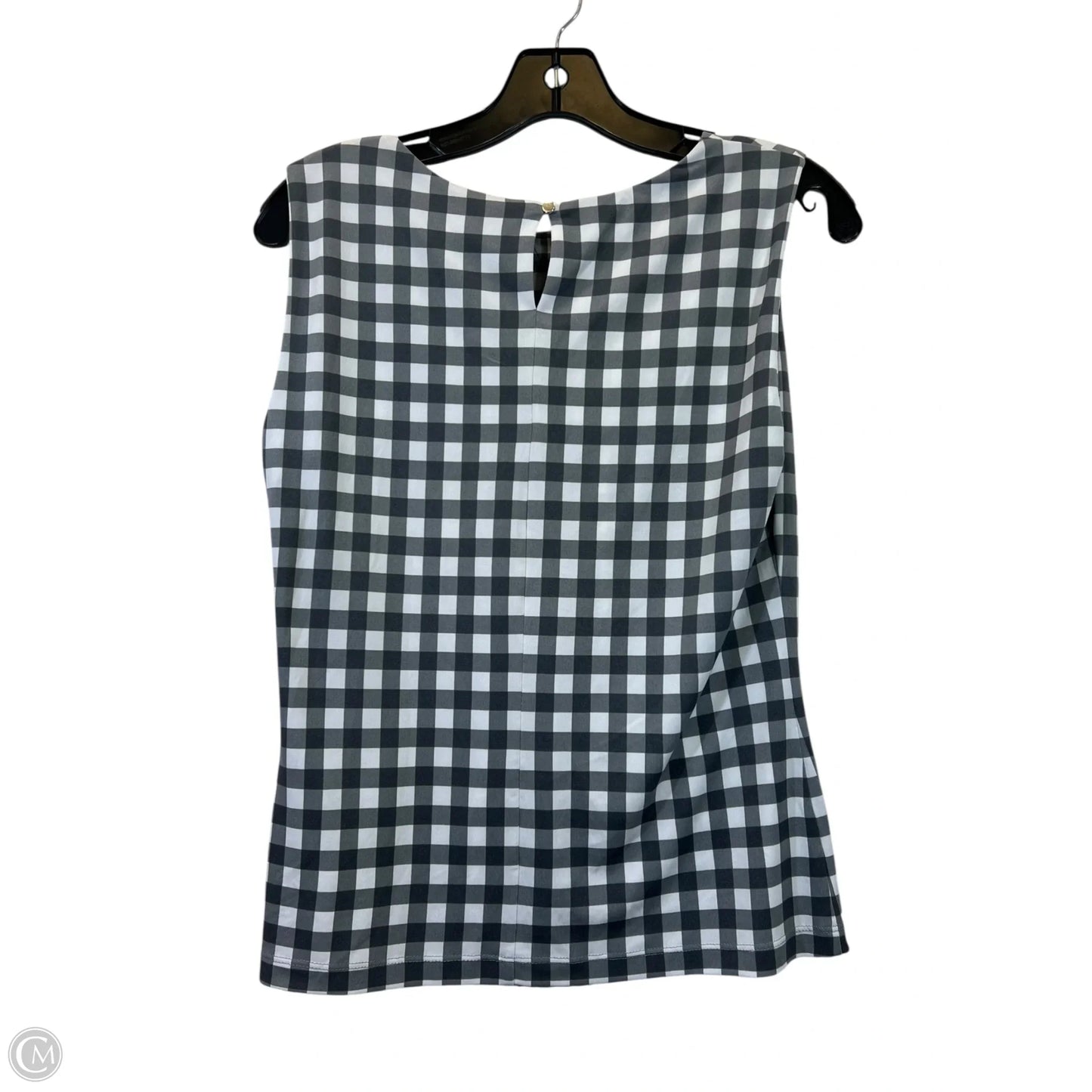 Top Sleeveless By Calvin Klein In Grey & White, Size: S