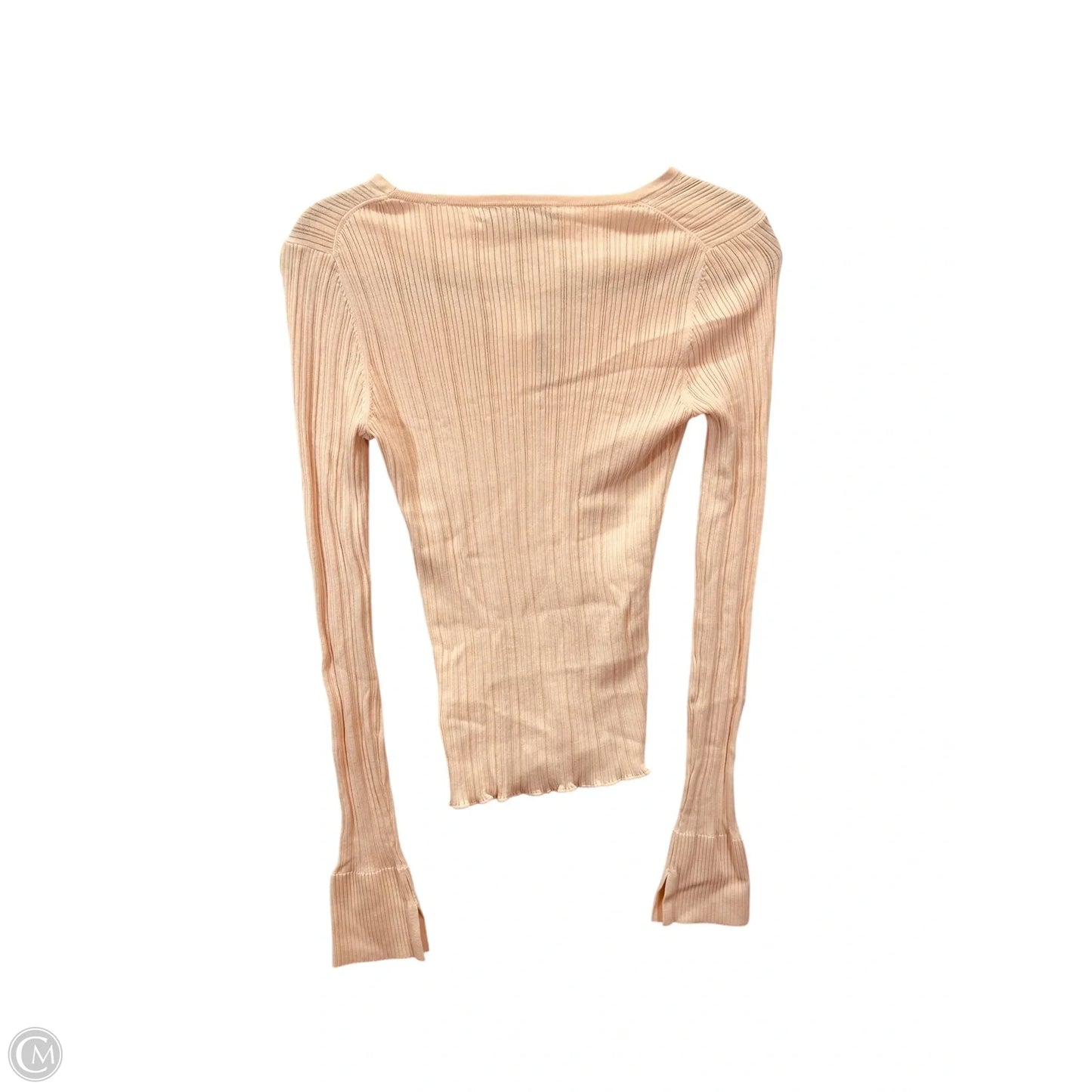 Top Long Sleeve By White And Warren In Peach, Size: M