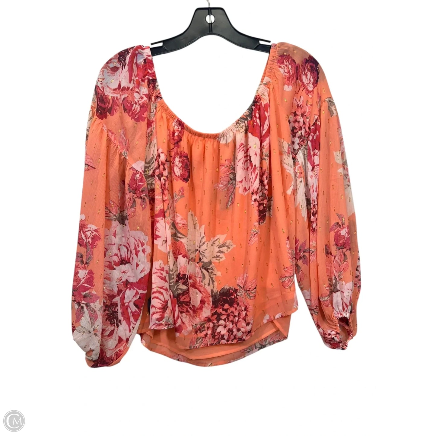Top Long Sleeve By Express In Orange & Pink, Size: M
