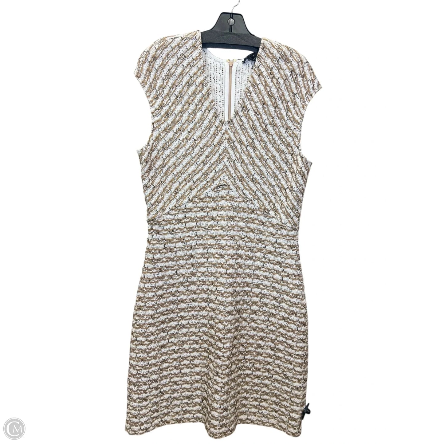 Dress Designer By St. John In Tan & White, Size: 12