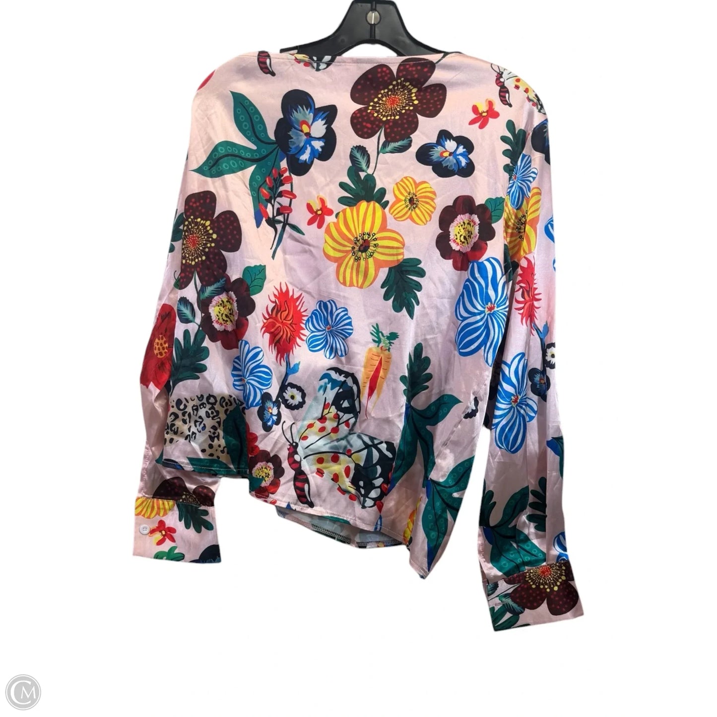 Top Long Sleeve By Shein In Floral Print, Size: L