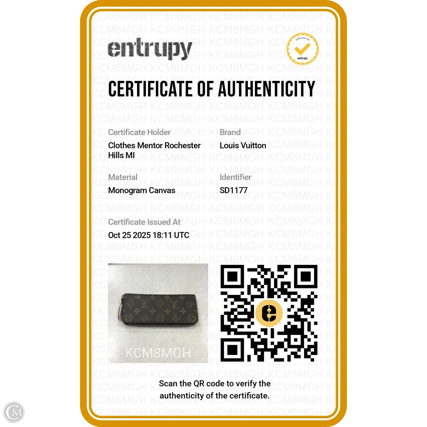 Wallet Luxury Designer By Louis Vuitton, Size: Small