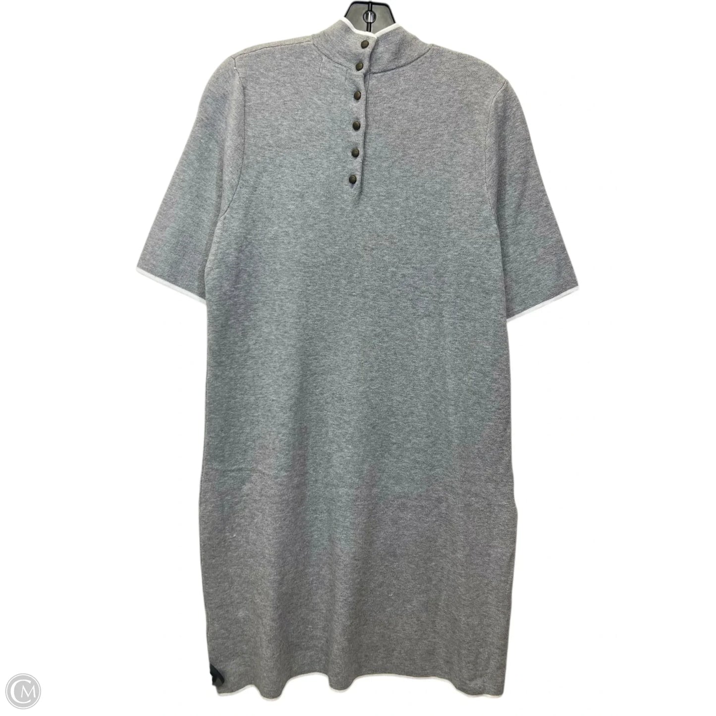 Dress Casual Midi By Nicole Miller In Grey & White, Size: L