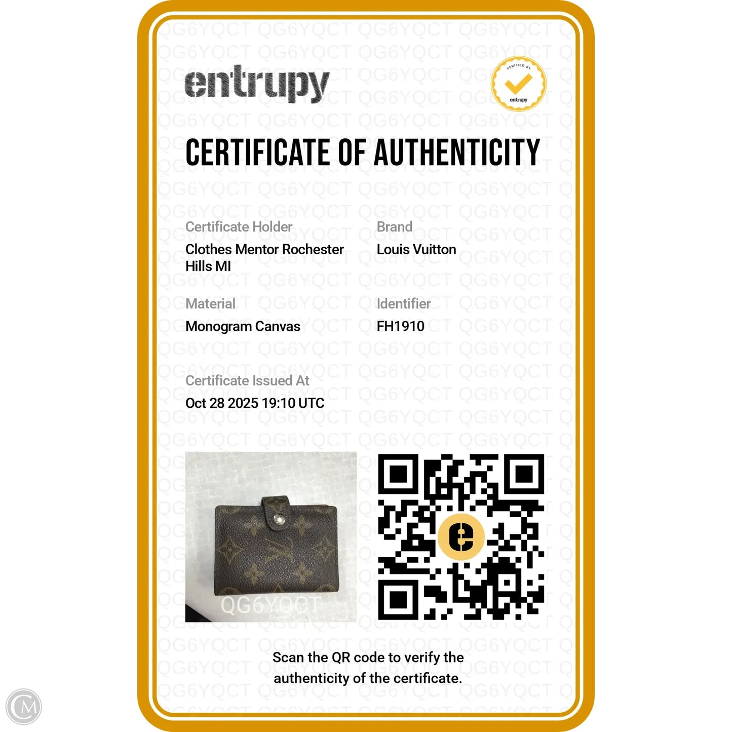 Wallet Luxury Designer By Louis Vuitton, Size: Small