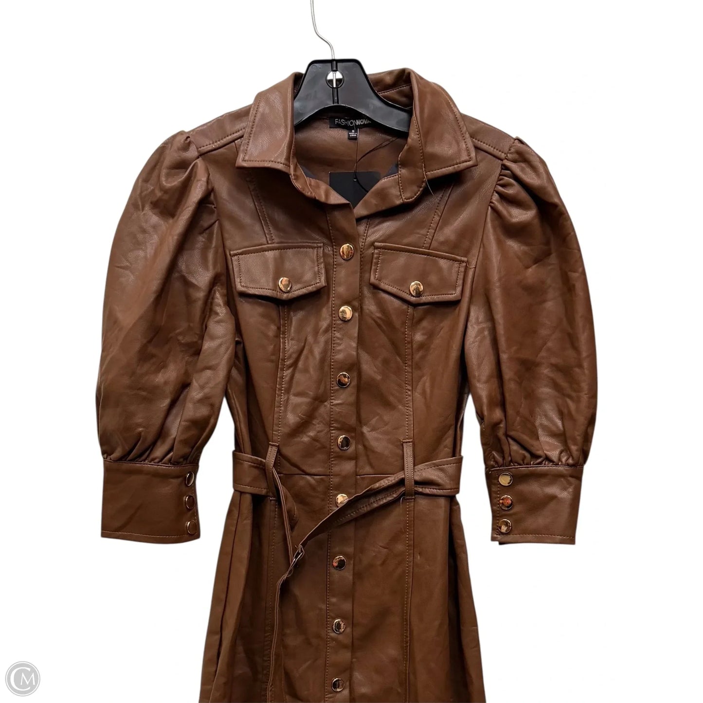 Dress Casual Midi By Fashion Nova In Brown, Size: S