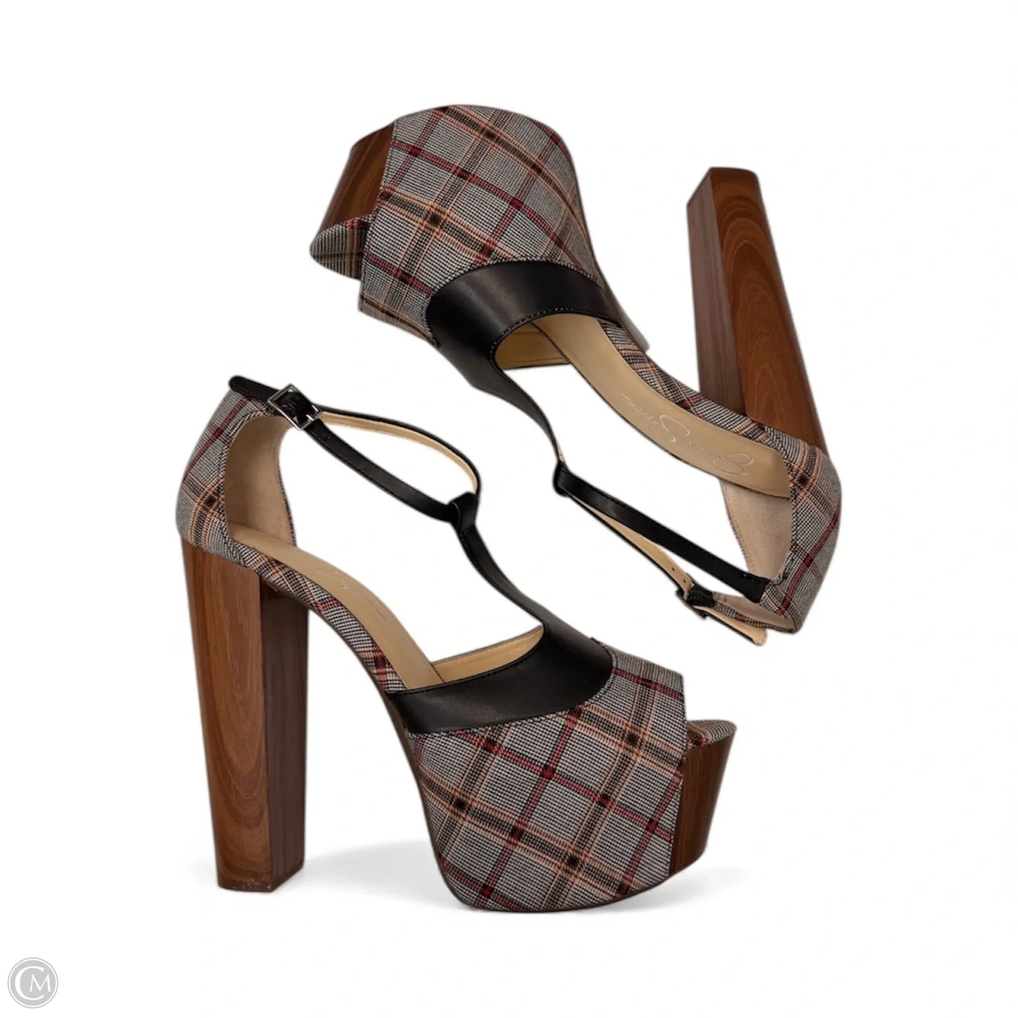 Shoes Heels Platform By Jessica Simpson In Plaid Pattern, Size: 10.5