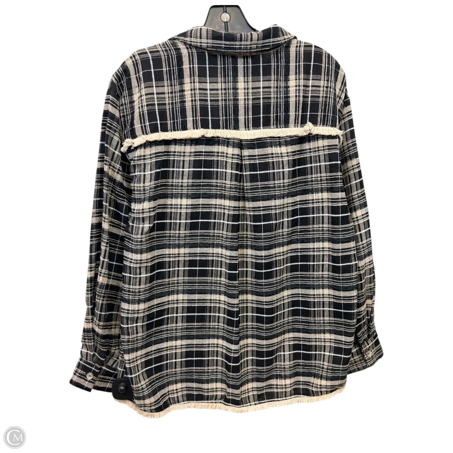 Top Long Sleeve By Doe & Rae In Plaid Pattern, Size: S