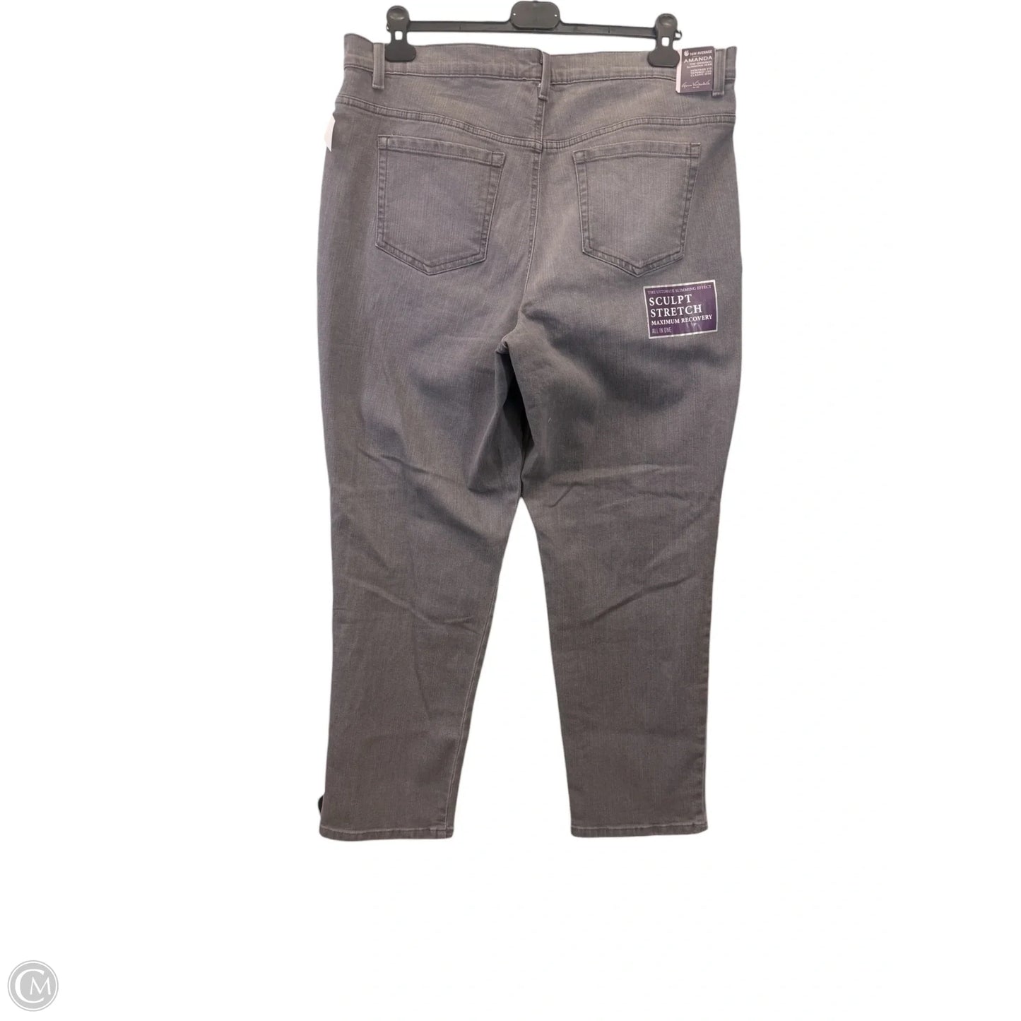 Jeans Straight By Gloria Vanderbilt In Grey Denim, Size: 16