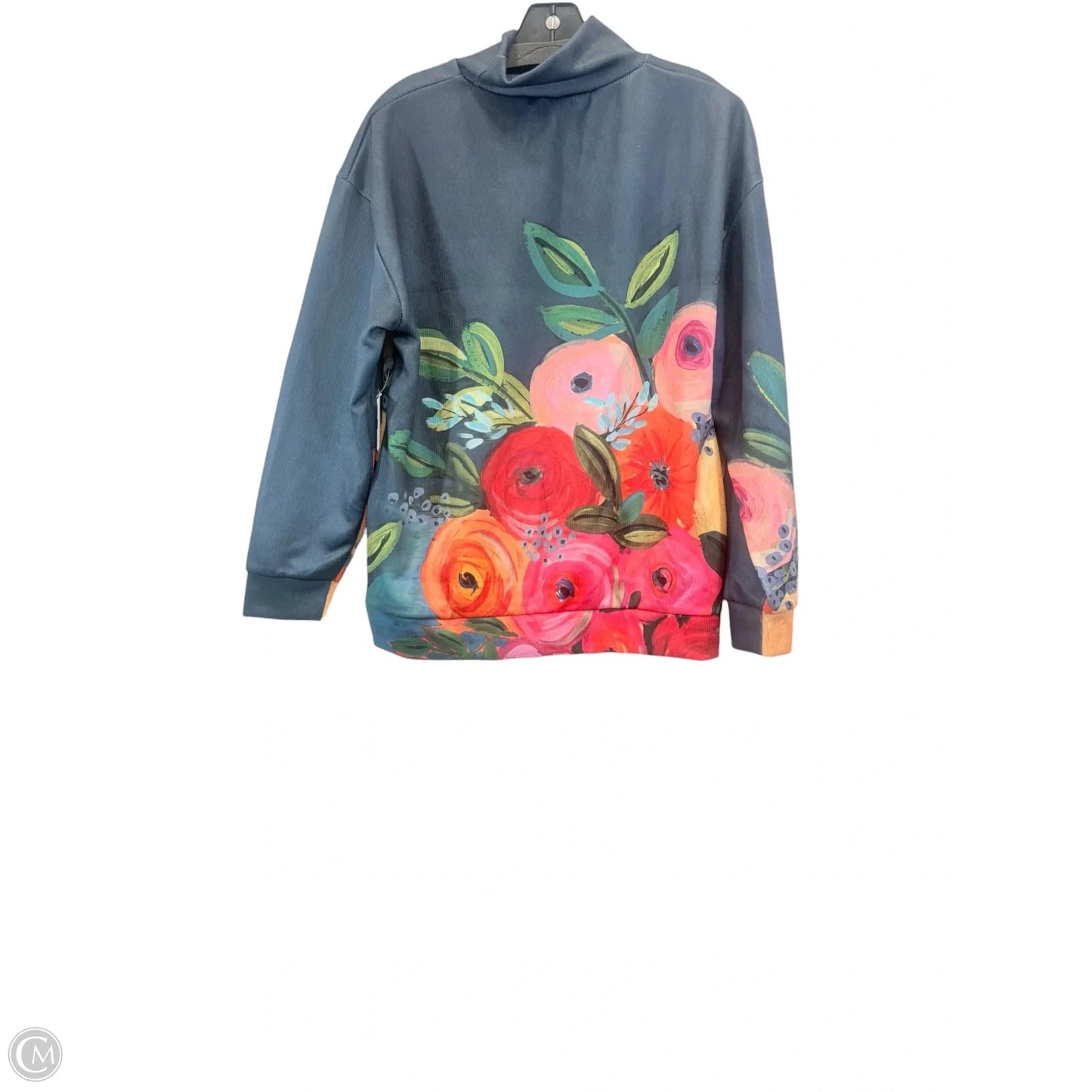 Top Long Sleeve In Black & Pink, Size: L