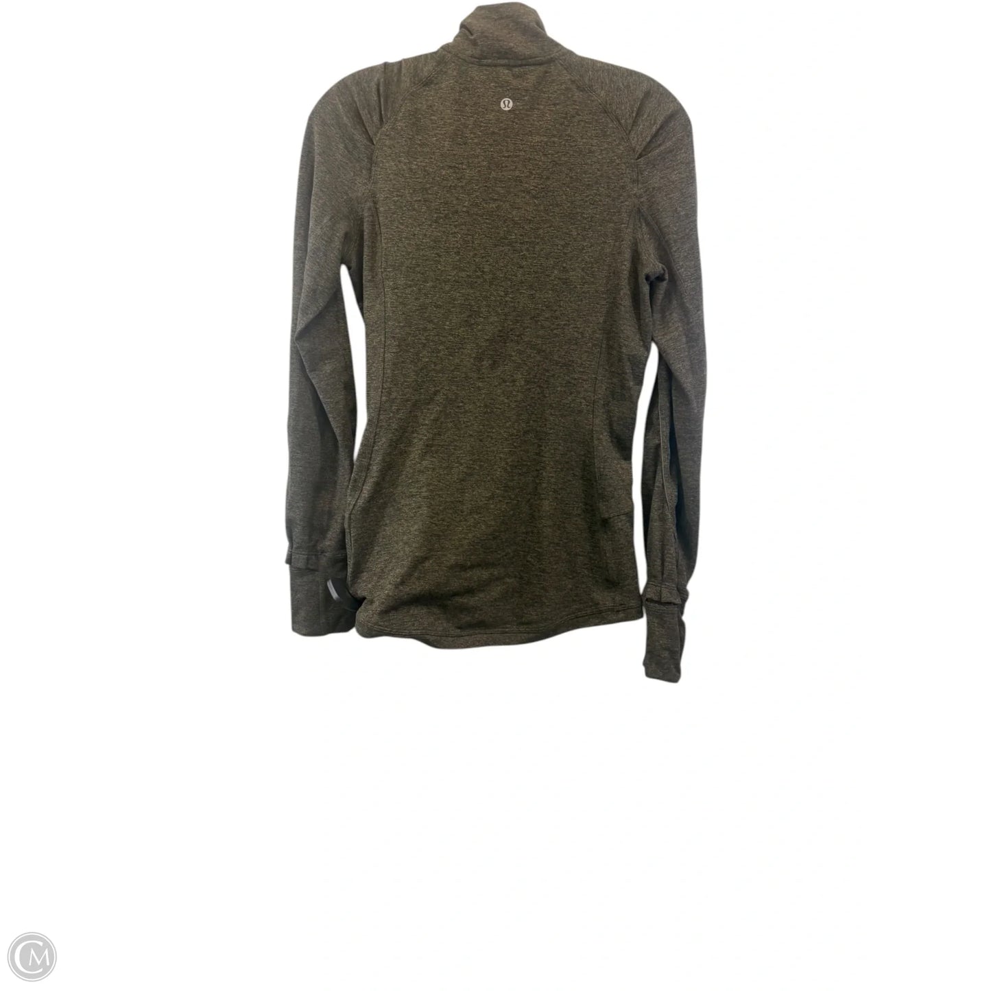 Athletic Top Long Sleeve Collar By Lululemon In Green, Size: 6