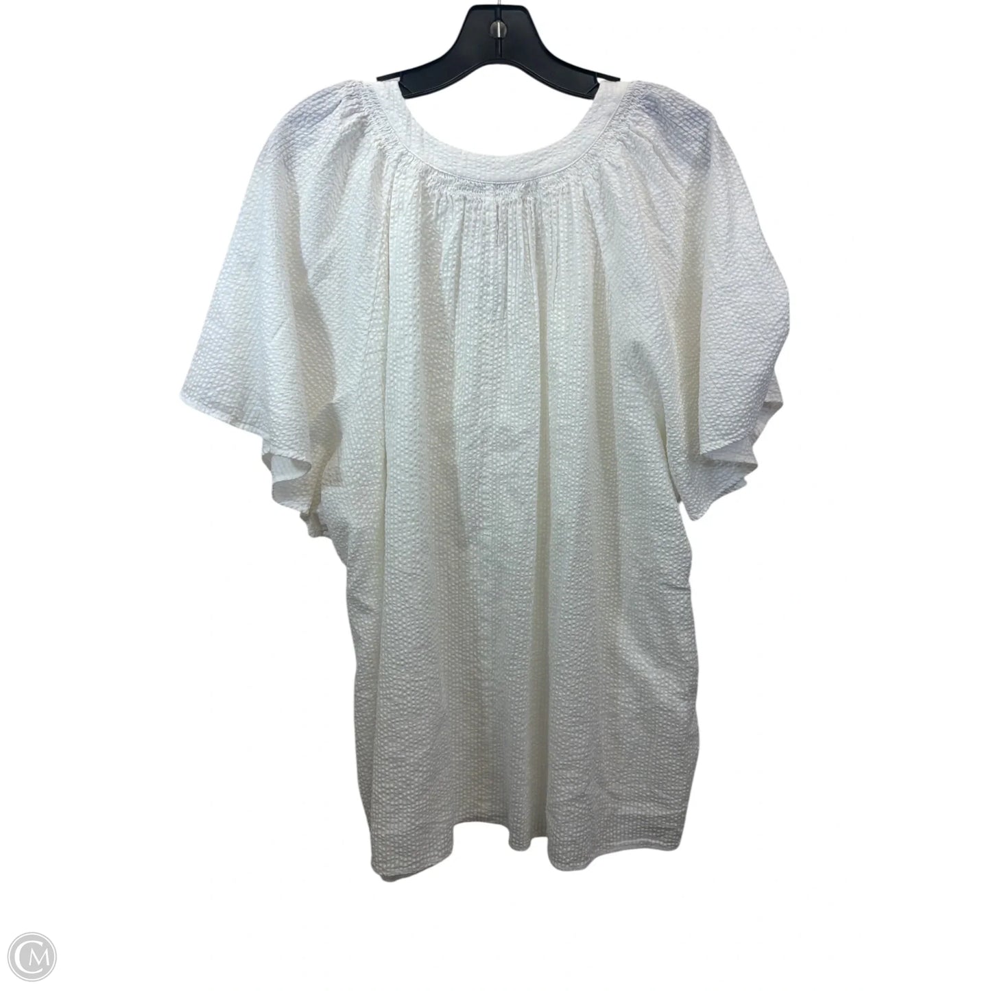 Top Short Sleeve By Lane Bryant In White, Size: 4x