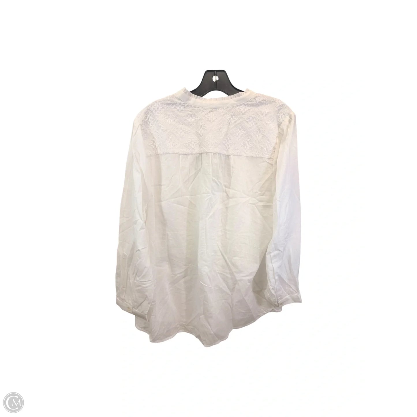 Top Long Sleeve By Lucky Brand In White, Size: Xl