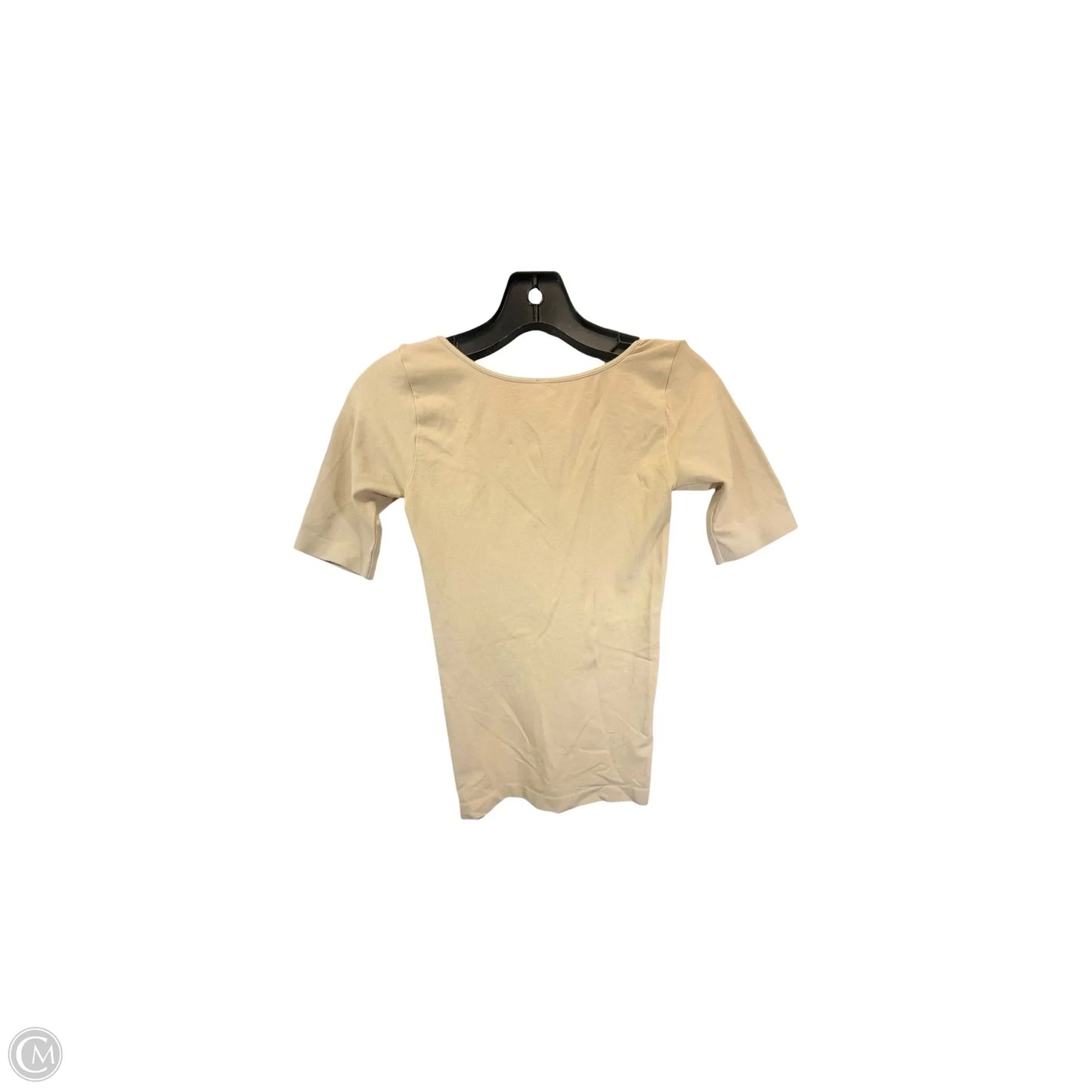 Top Short Sleeve Basic By SkinnyTees In Tan, Size: Osfm