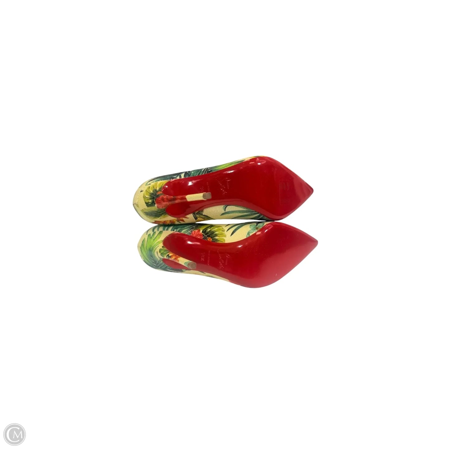 Shoes Luxury Designer By Christian Louboutin In Floral Print, Size: 8