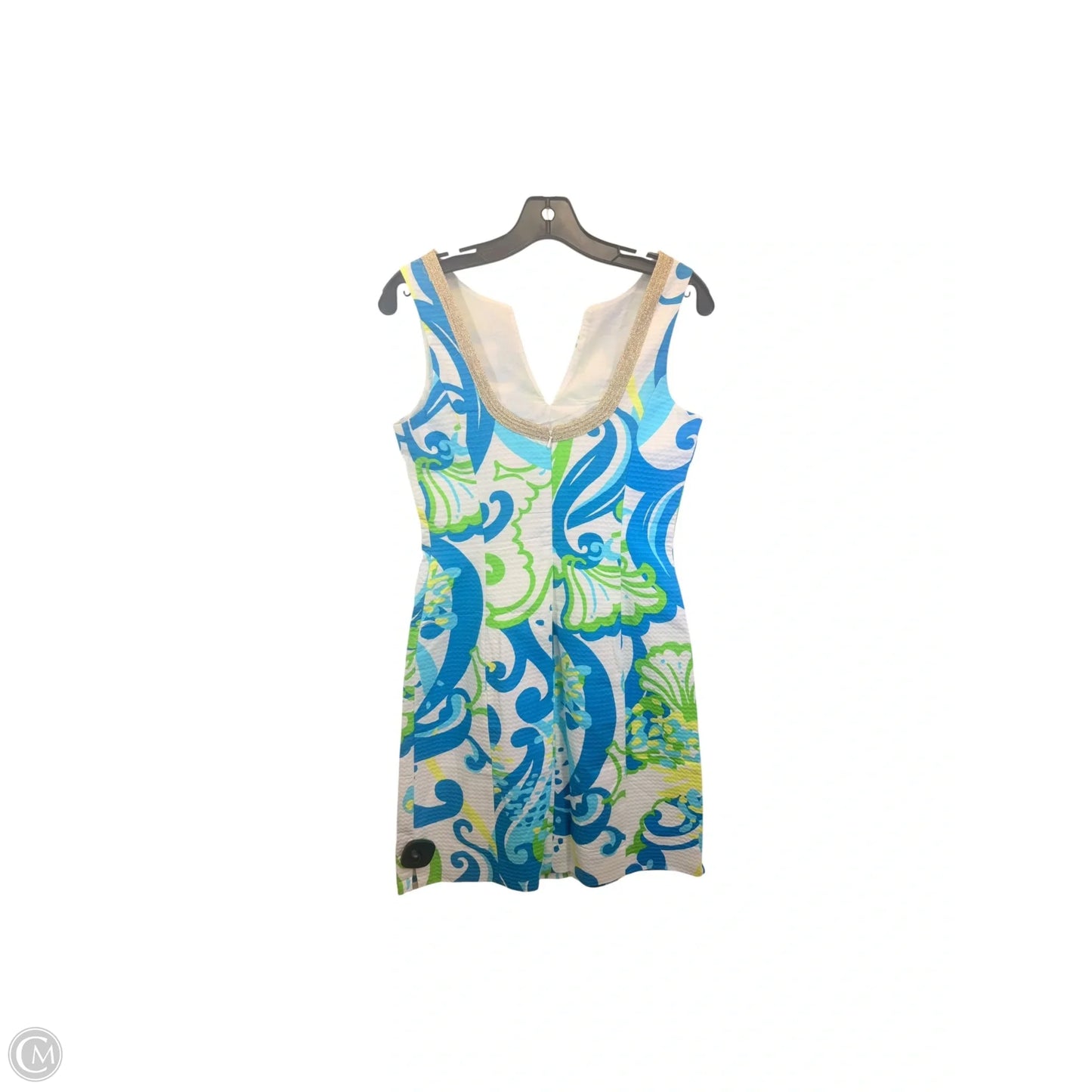 Dress Designer By Lilly Pulitzer In Blue & Gold, Size: 0