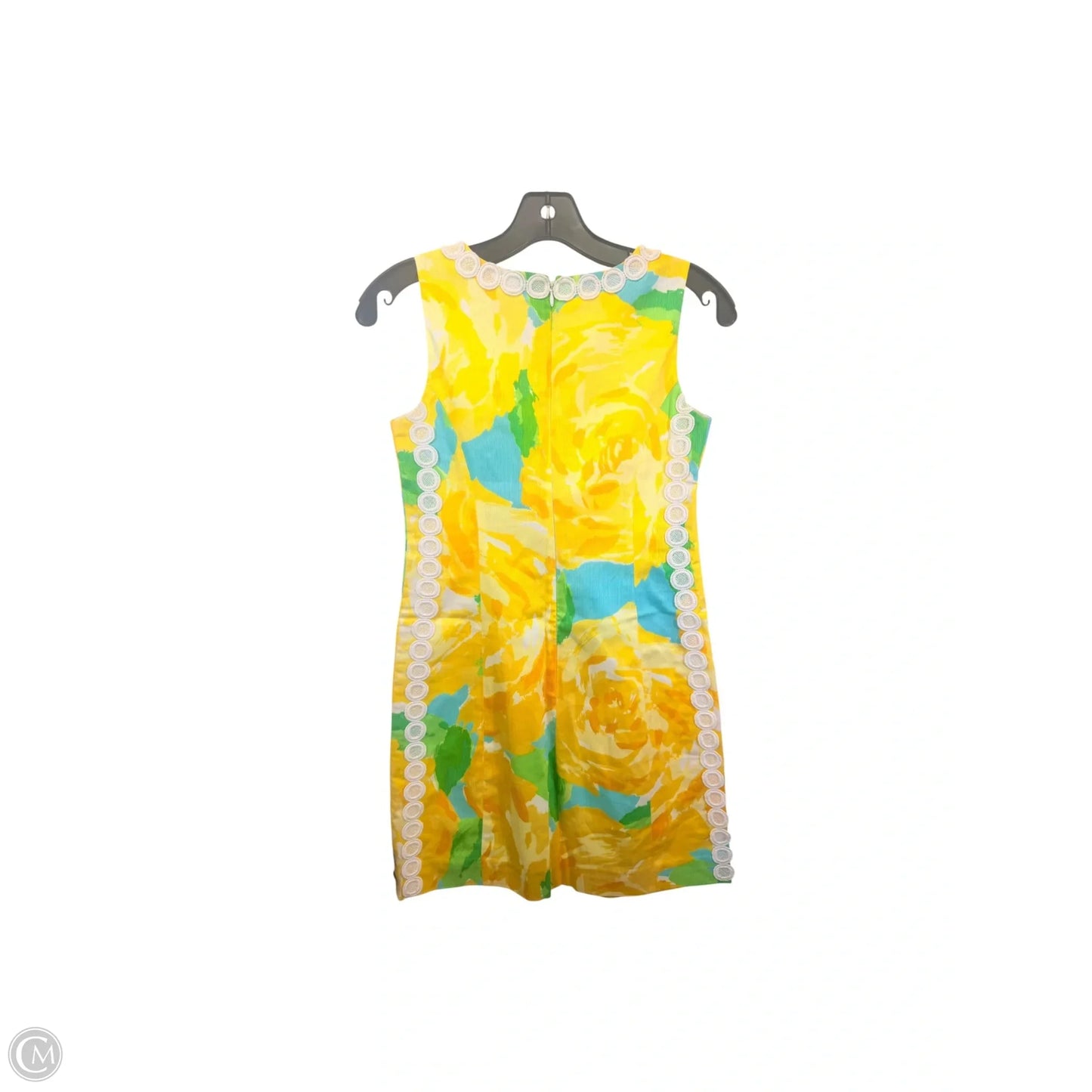 Dress Designer By Lilly Pulitzer In White & Yellow, Size: 0