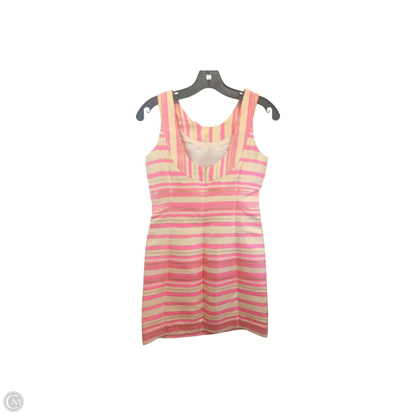 Dress Designer By Lilly Pulitzer In Gold & Pink, Size: 0