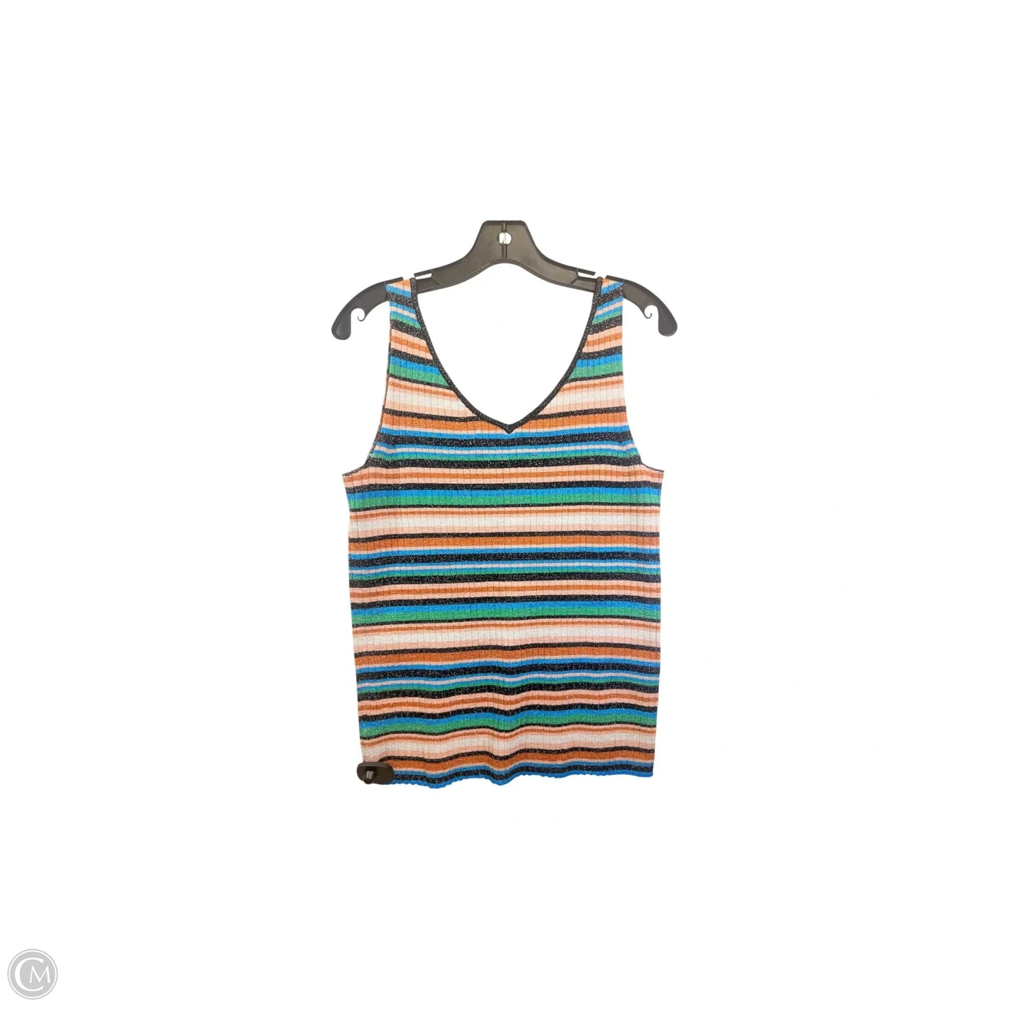 Top Sleeveless By Nine West In Striped Pattern, Size: M