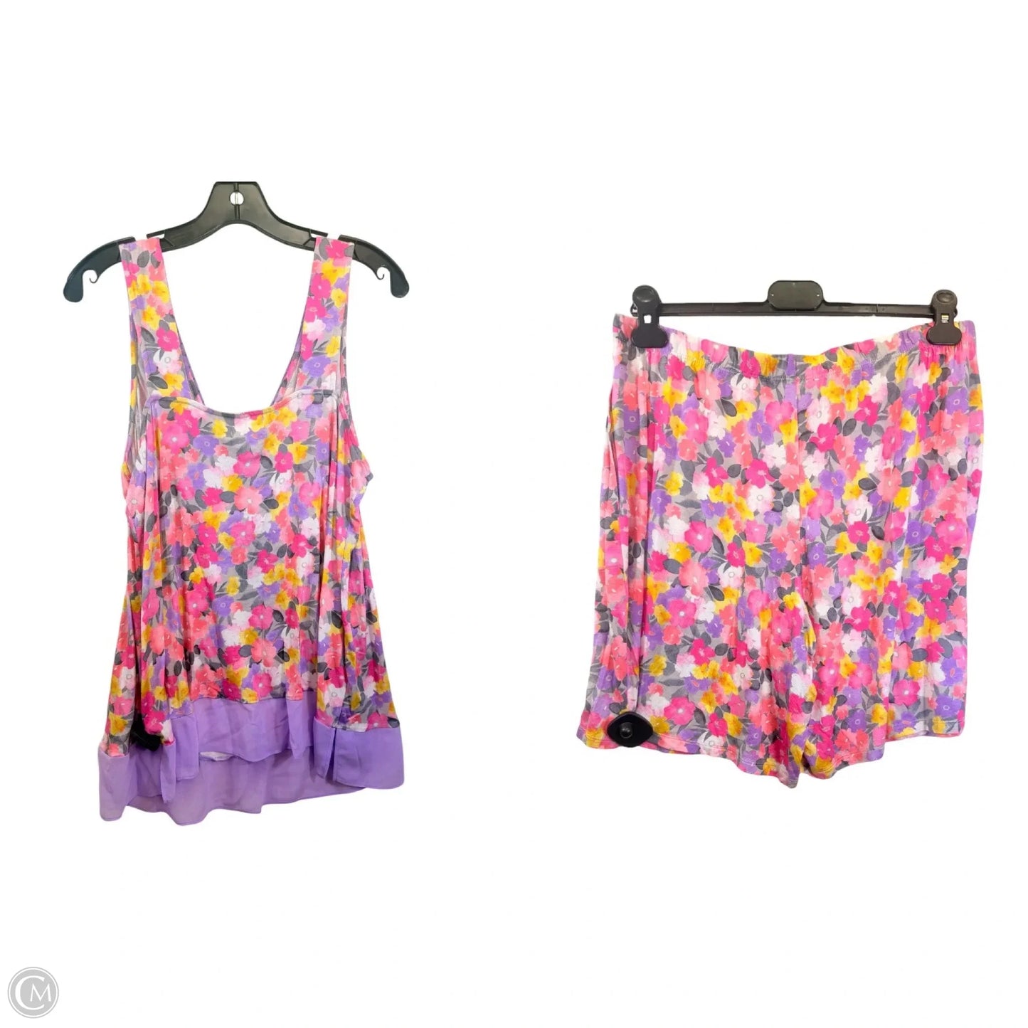 Pajamas 2pc By Simply Vera In Floral Print, Size: L