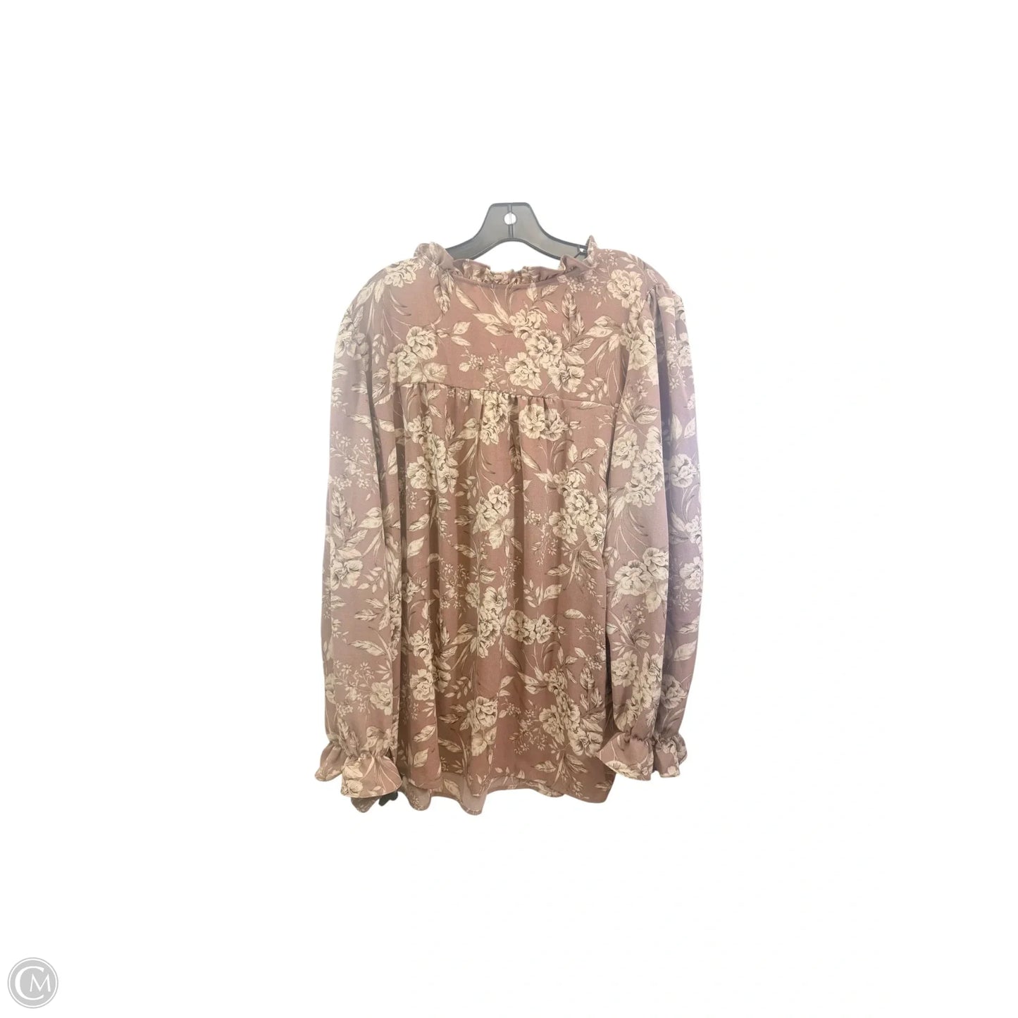 Top Long Sleeve By Torrid In Brown & Tan, Size: 1x