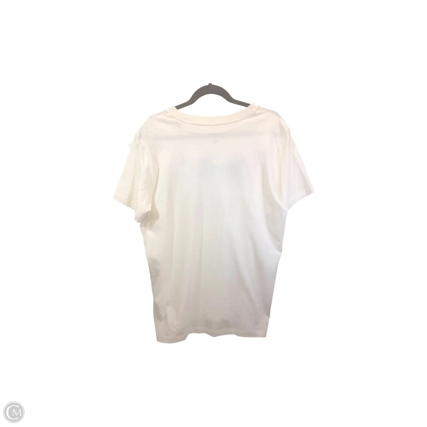 Top Short Sleeve Designer By Coach In Cream & Purple, Size: L