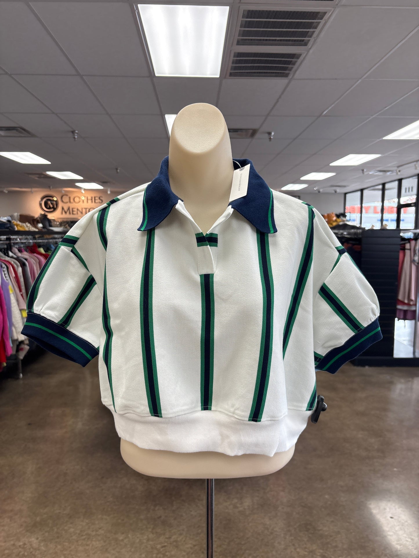 Top Ss By Maeve In Blue & White, Size:Xs