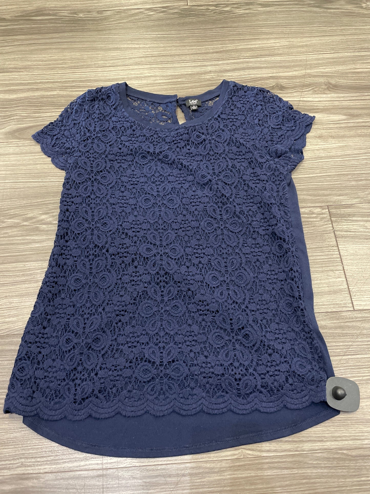 Navy Top Short Sleeve Lee, Size S