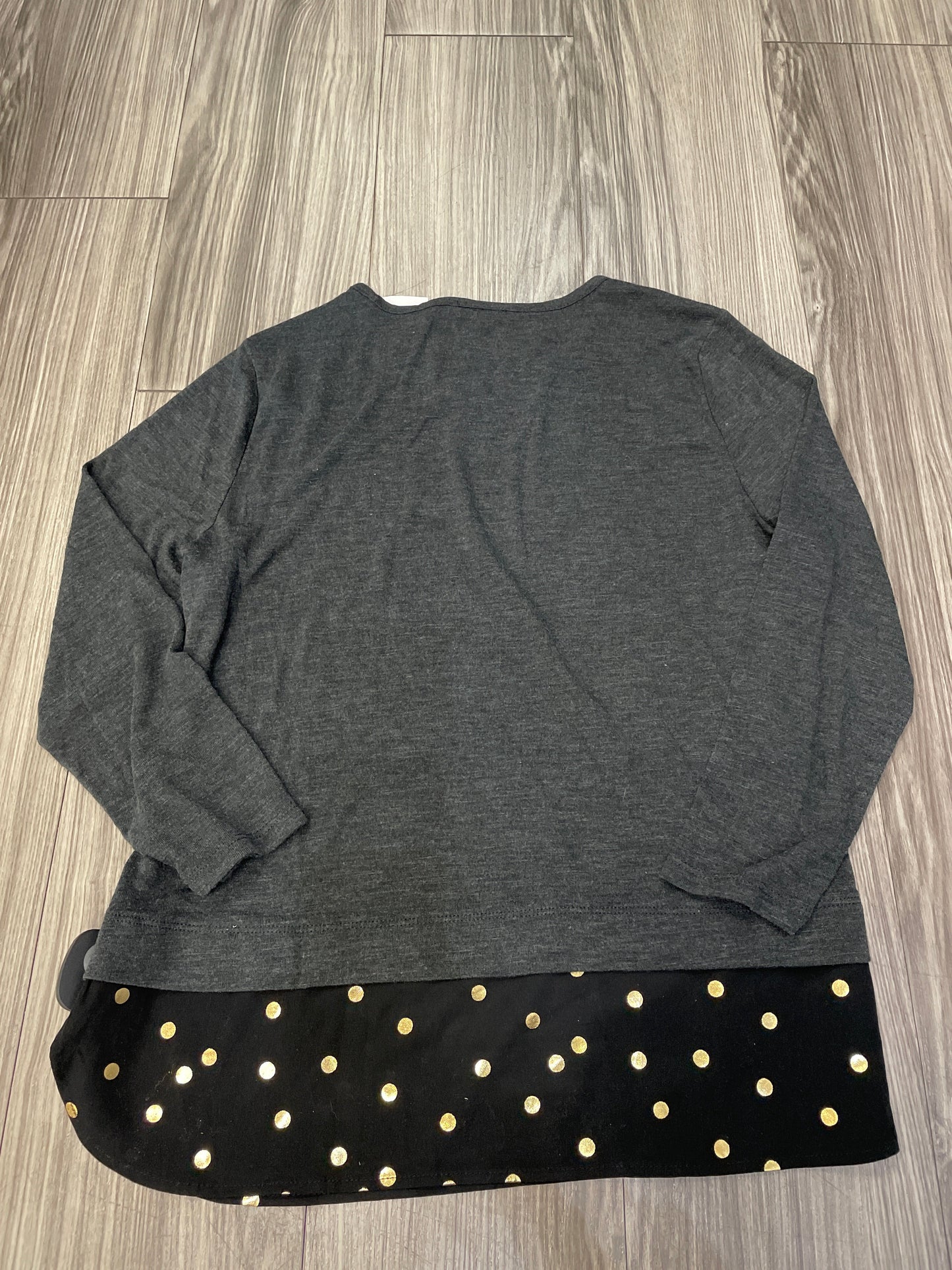 Top Long Sleeve By J. Crew In Black & Grey, Size: L