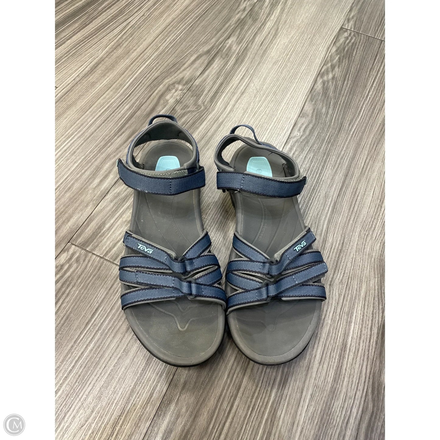 Sandals Flats By Teva In Blue & Grey, Size: 9