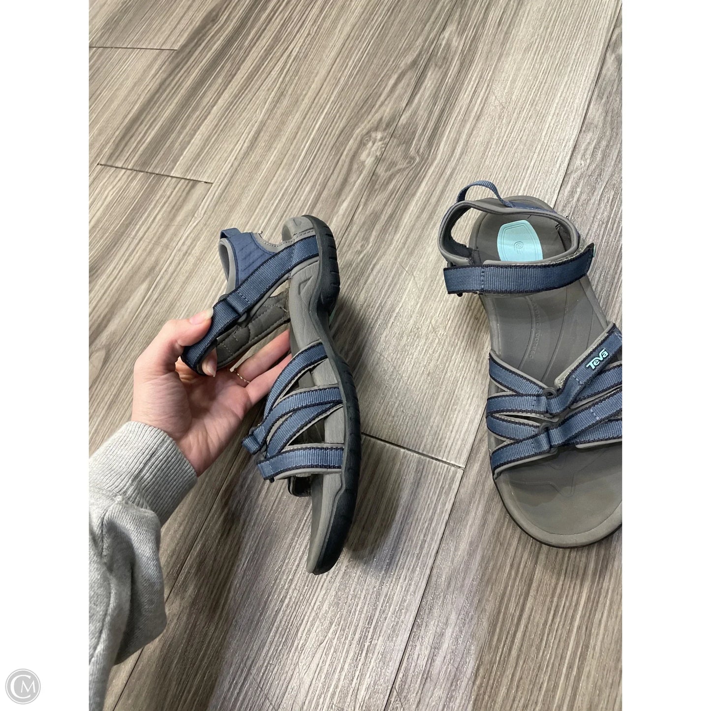 Sandals Flats By Teva In Blue & Grey, Size: 9